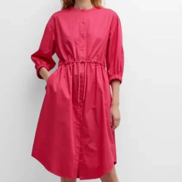 🆕 Max Mara Leisure Antique ROSE Leisure Sheree Drawstring Midi-Dress Cotton 8 - Picture 4 of 15
